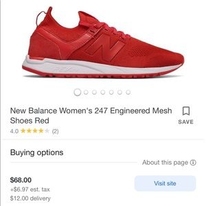 New Balance 247 All Red Shoes